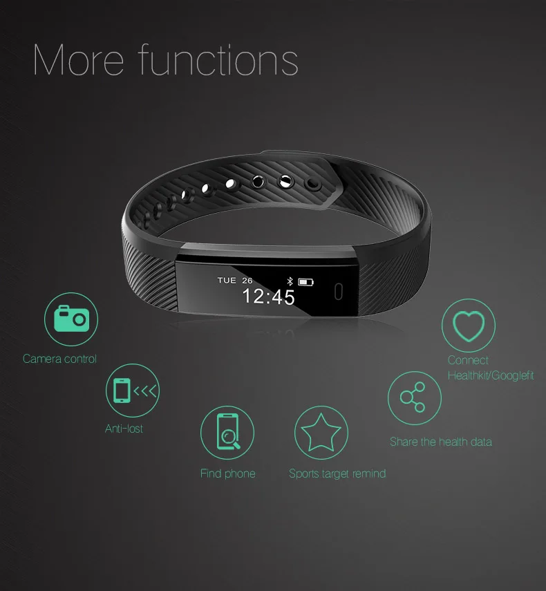 Фитнес-трекер умный Браслет ID115 Veryfit APP Bluetooth Band монитор активности будильник спортивный браслет для iOS Android