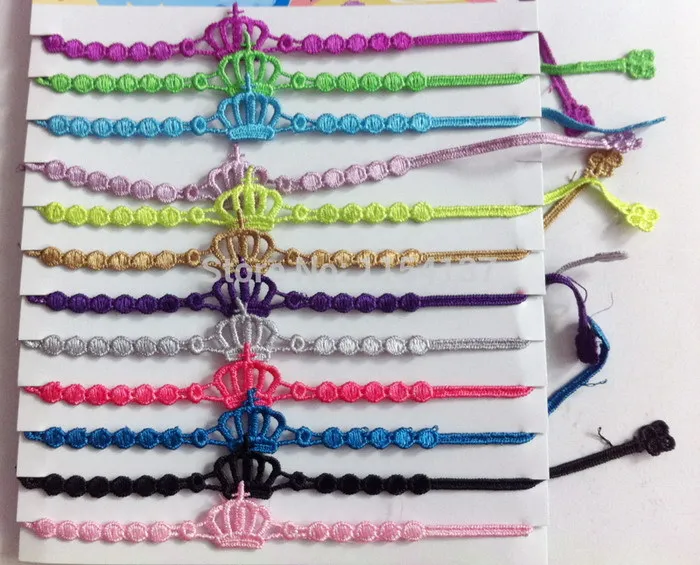 12 шт./пакет новые красивые смешанные цвета случайные короны кружева макраме