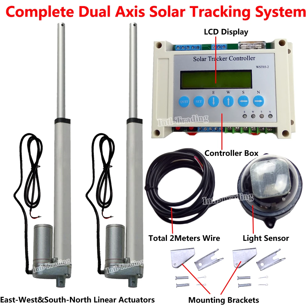 ЖК трекер слежения за солнечной батареей с Двойной Осью E/W + N/S 10 дюймовые