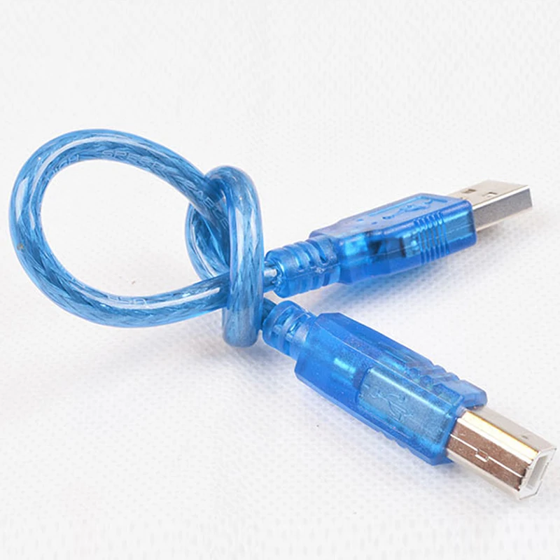 1 фут 30 см короткий кабель для принтера типа А папа в USB 2 0 синий|Компьютерные