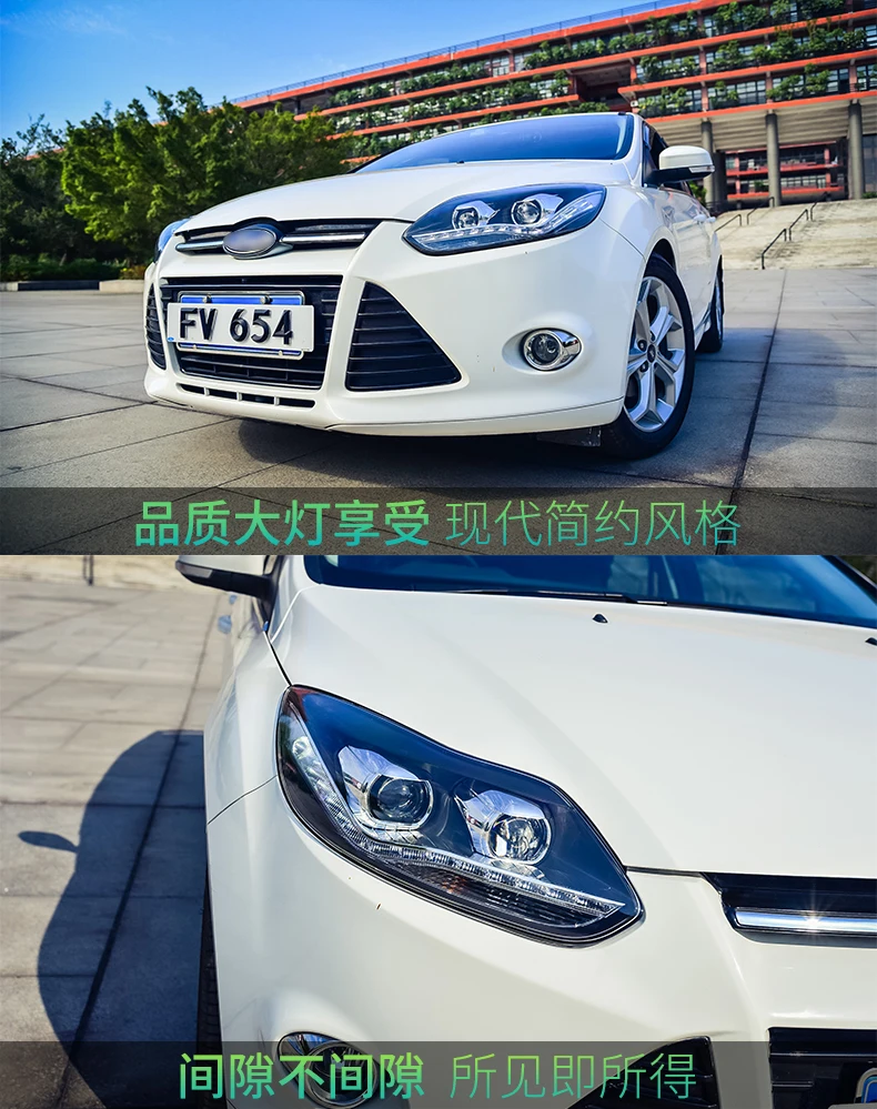 Высокое качество автомобильный Стайлинг корпус передней фары для Ford Focus MK3 2012- фары, светодиодные фары DRL Объектив Двойной Луч Ксеноновые
