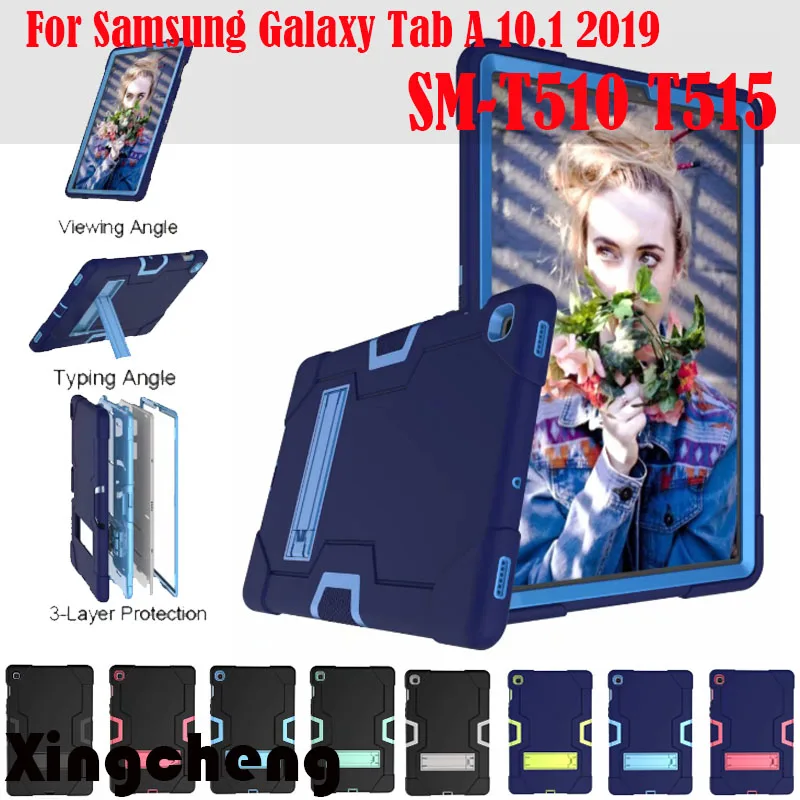 Сверхмощный силиконовый Жесткий Чехол подставка для Samsung Galaxy Tab A 10 1 дюйма T510 T515 2019