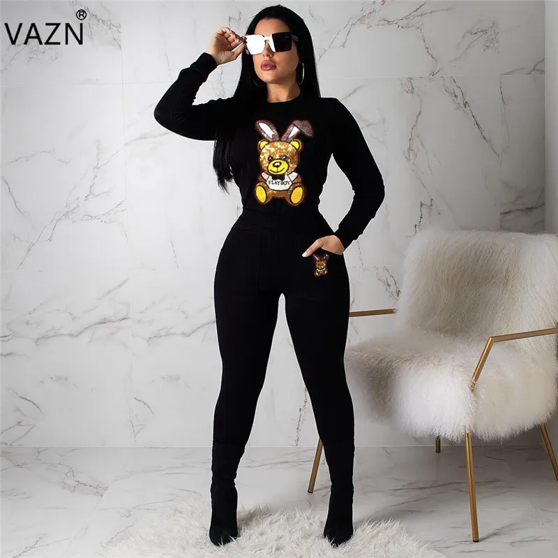 Женский спортивный костюм VAZN Осенний облегающий из 2 предметов с длинным рукавом