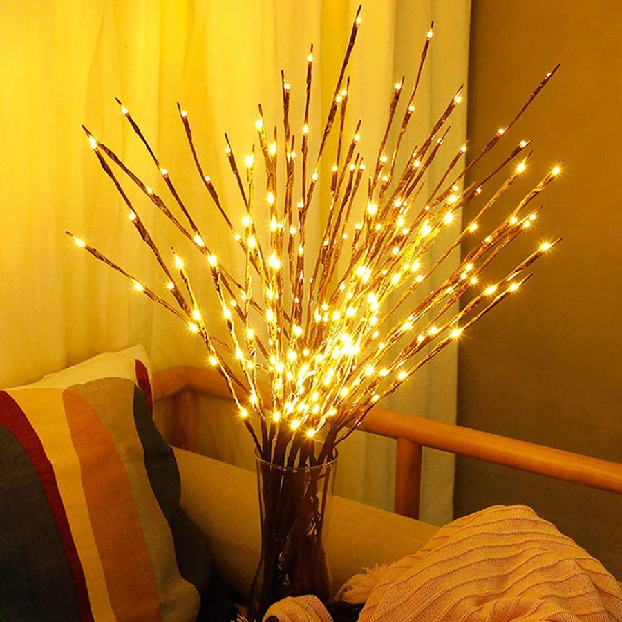 Branch Light 20 светодиодный светильник на искусственном дереве, ветви ивы, на батарейках, веточка ивы для дома, Рождества, праздника, свадебной вечеринки - Испускаемый цвет: Branch Light