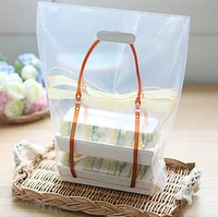 take out bag bakery food package plastic bag cookie box bread sandwich hand portable big size transparent bags