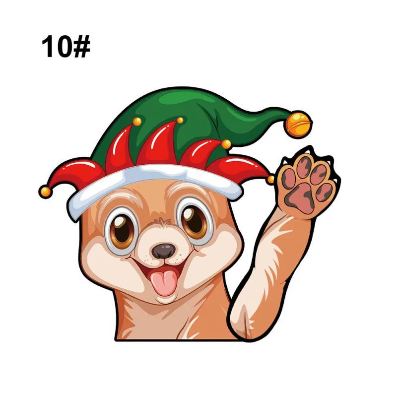 Рождественские подарки аксессуары для лобового стекла автомобиля дворники автомобильный лобовое стекло наклейка Санта-Клаус милые оконные наклейки автомобильный дворник наклейка - Цвет: 10