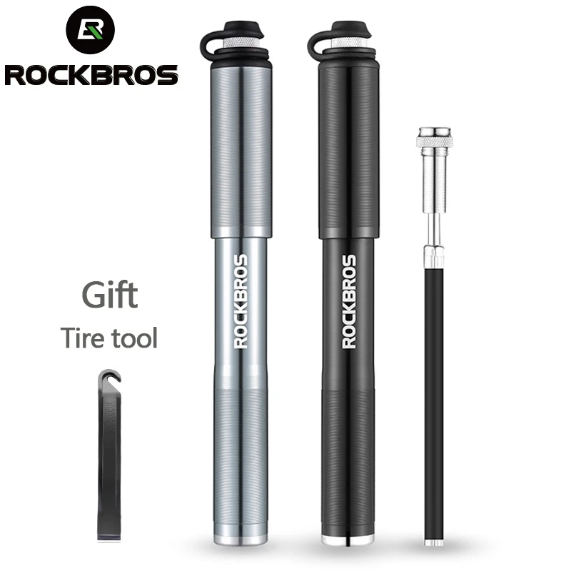 ROCKBROS Велоспортные Велосипедные насосы Алюминий сплав мини Портативный свет
