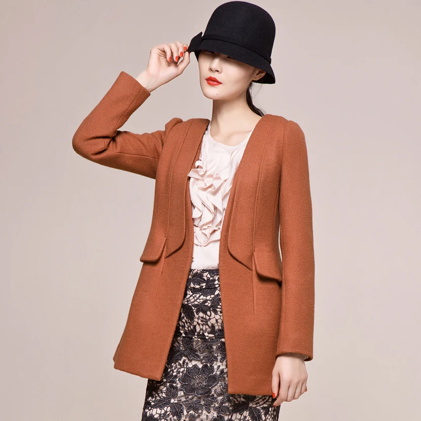 October legendary 2013 winter new retro Slim solid color wool coat woolen female | Женская одежда