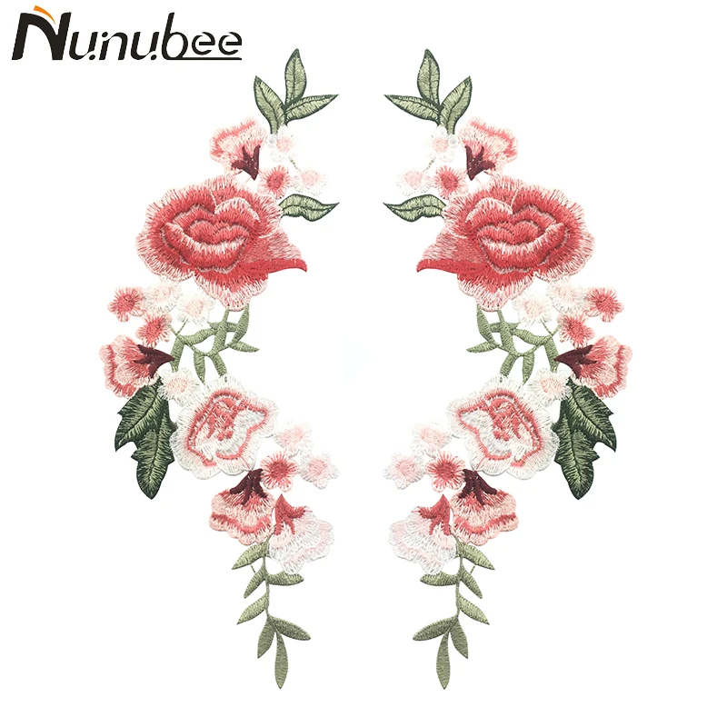 Nunubee 2 шт./компл. вышивка розы ПРИШИТАЯ на патчи наклейка для одежды Parches Para La Ropa