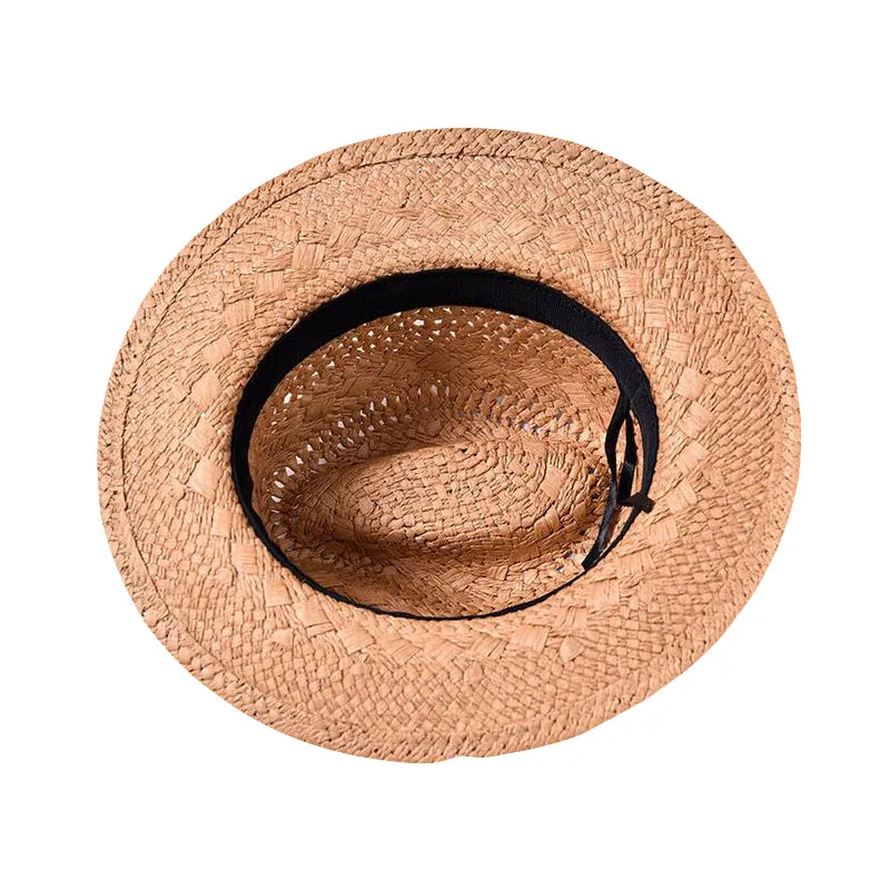 

Summer Casual Sun hats for Women Fashion Jazz Hat Man Beach Trilby Sunhat Straw Panama Hat Hollow Belt Sun Visor Caps