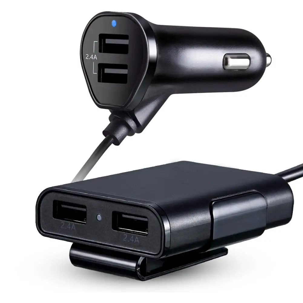 4 Порты 2 AUSB 5 цветов автомобиля Зарядное устройство Универсальный USB быстрый