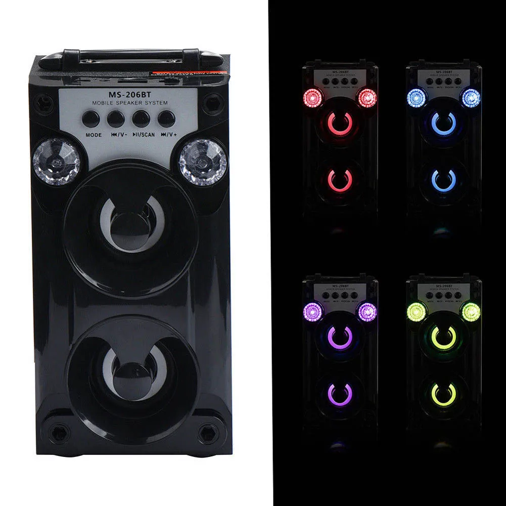 Новый Bluetooth беспроводной светодиодный USB Super Bass Speaker AUX TF FM Radio Portable Outdoor s DOM668 |