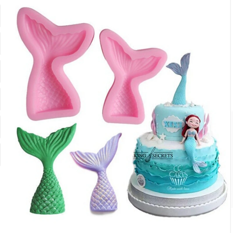 Русалка хвост силиконовые формы Помады Кекс Торт украшения выпечки инструменты