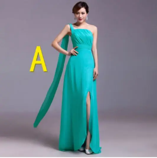 A style Ла звезда mar vestidos de madrinha шифоновый стиль 6 трапециевидной формы бирюзовое платье подружки невесты с длинными; дешево, большие размеры - Цвет: A style