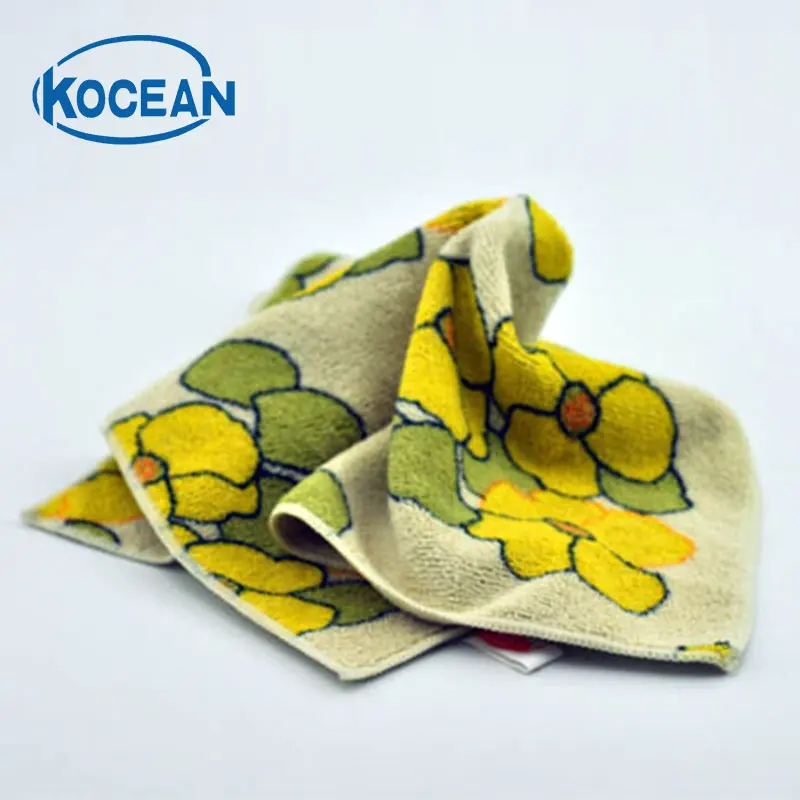 

2 pcs/lot Hot Sale 35*35cm Beautiful flower Microfiber Towel Microfiber Cloth For Car Kitchen Cleaning