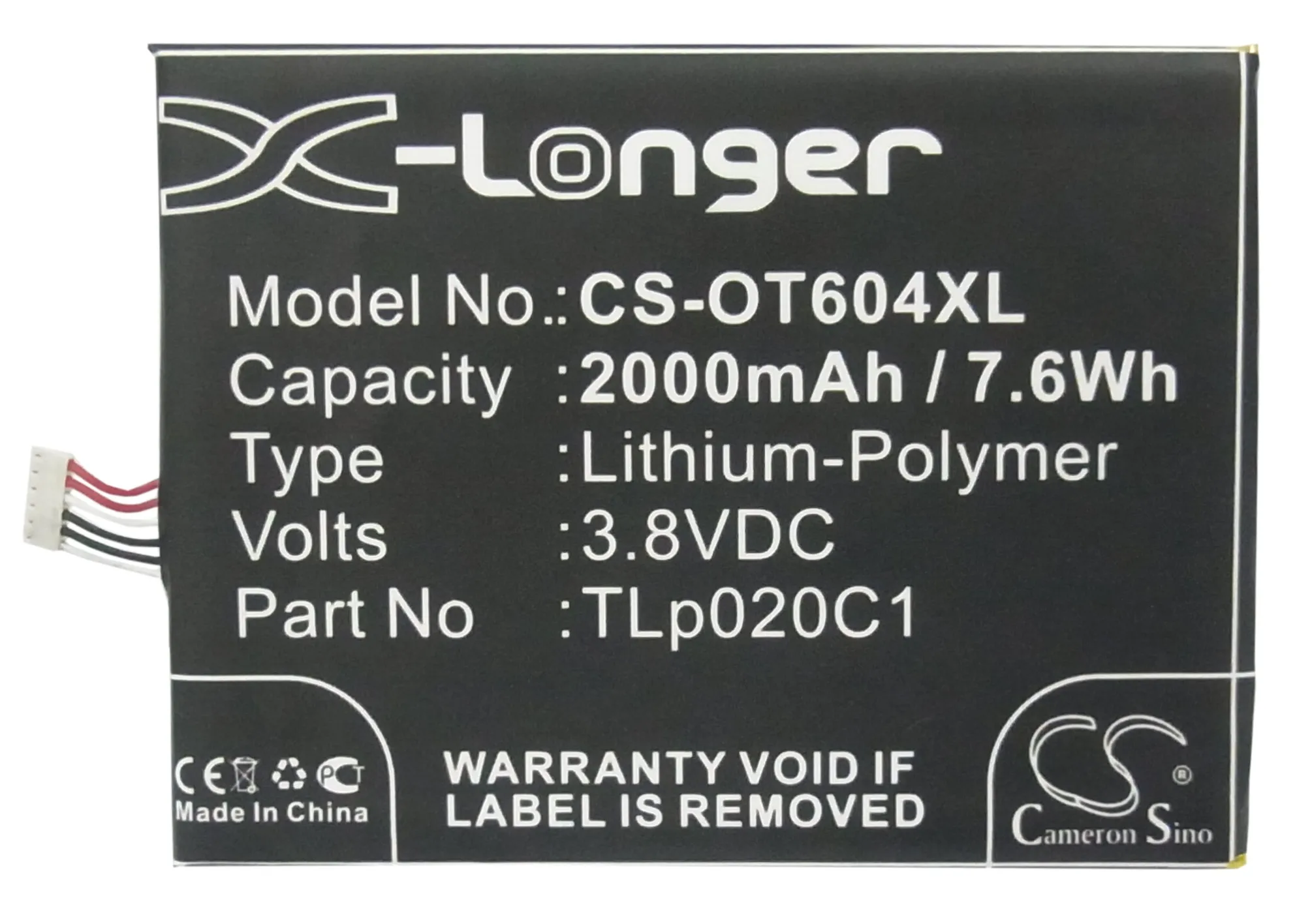 Высококачественная батарея Cameron Sino TLp020C1 TLp020C2 для Alcatel OT 6040 6040A 6040D 6040E TCL S950 S950T|cameron