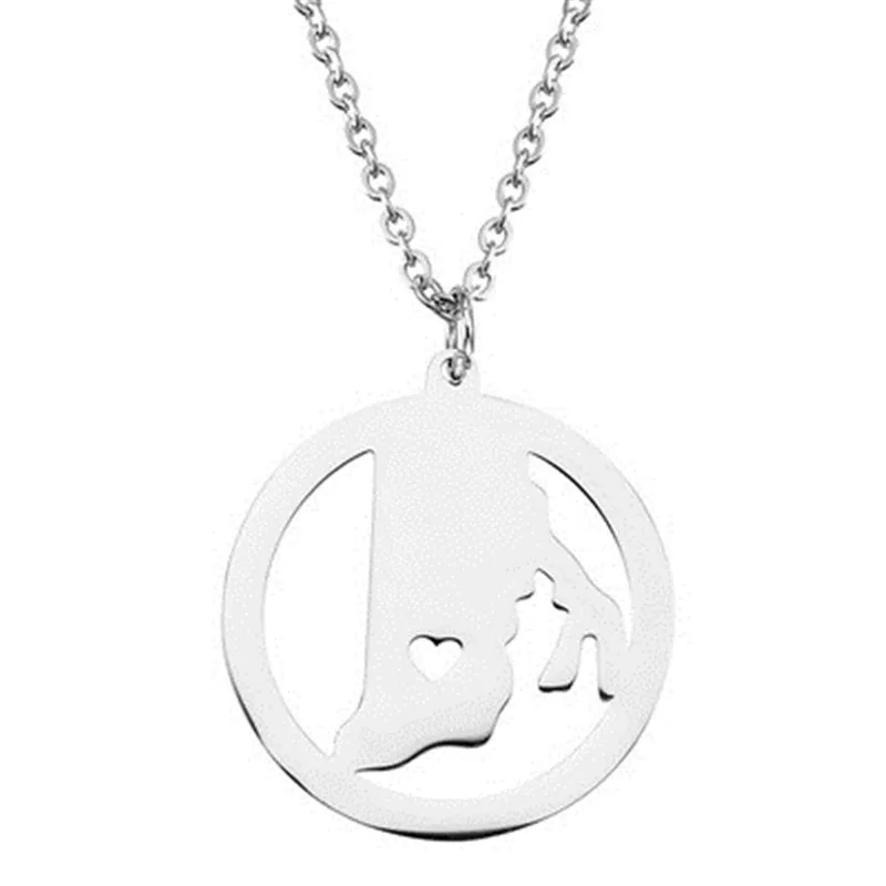 Простое Ожерелье из нержавеющей стали с изображением карты Америки и острова