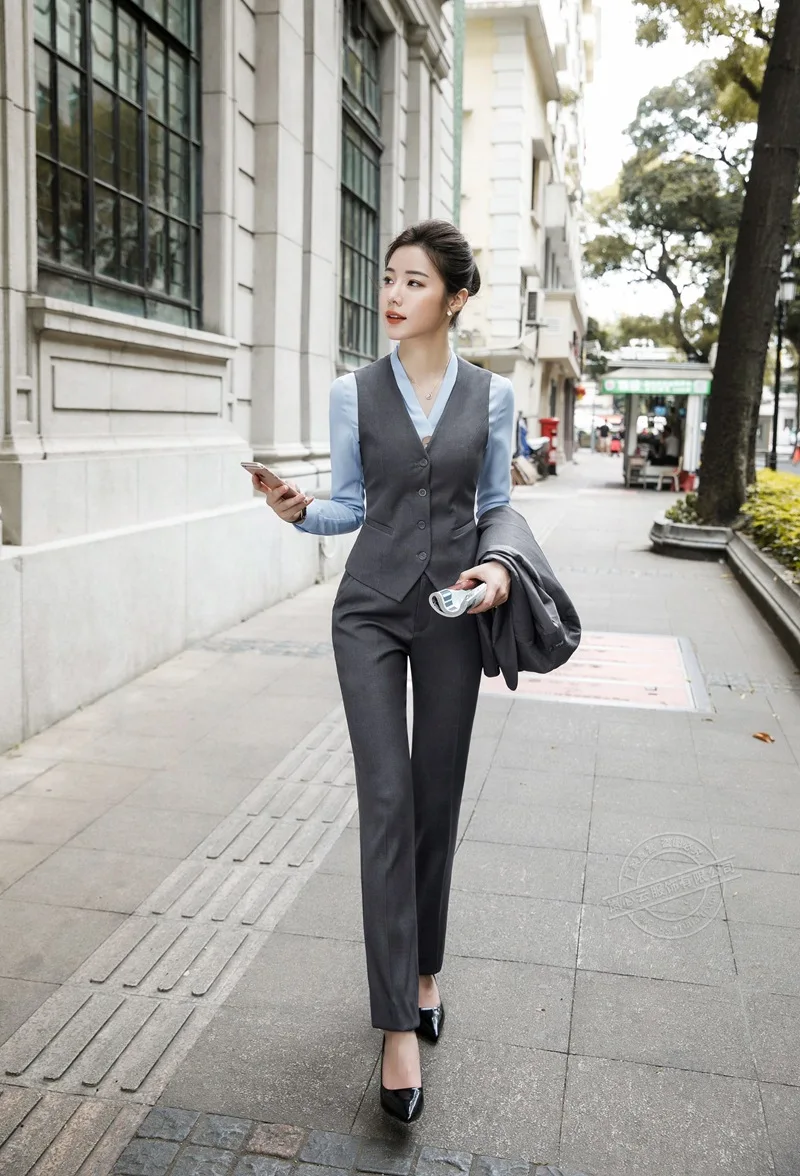 

2 piece Black Pant Suits Formal Ladies Office OL Uniform Designs Women elegant Business Work Wear Jacket with Trousers Sets