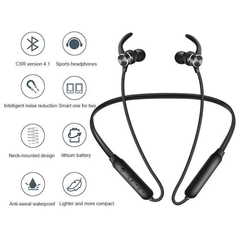 INGELON Active Шум отмена спорта Bluetooth наушники Беспроводной гарнитура для телефонов и