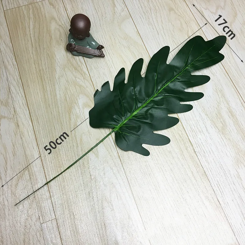 Cocktail leaf 50cm 1 шт. искусственные листья тропические Пальмовые Листья Имитация листьев для свадьбы Гавайские Луау тематические вечерние украшения для дома и сада - Цвет: Cocktail leaf 50cm