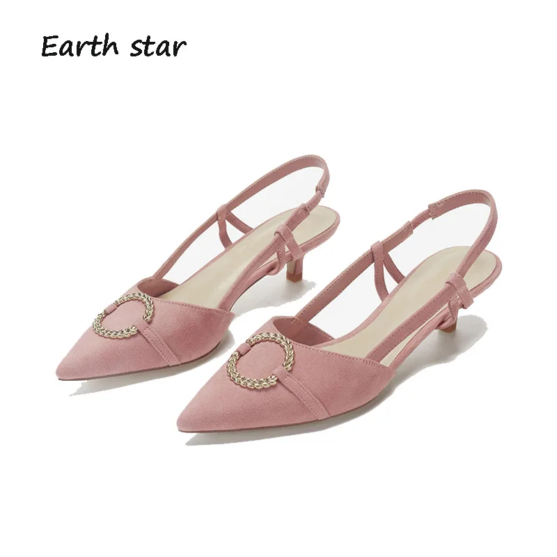 Повседневная Белая обувь Женские босоножки на среднем каблуке chaussures femme