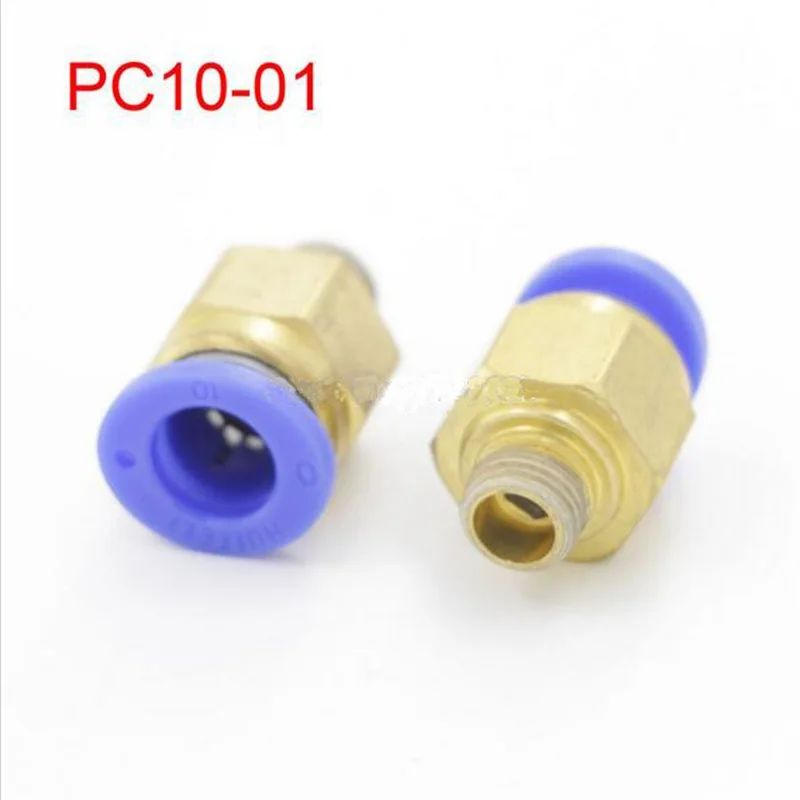

Free Shipping 10 Pcs PC10-01 Tube 10mm Thread Straight Throught 1/8" Pneumatic Pipe Fitting tube connector