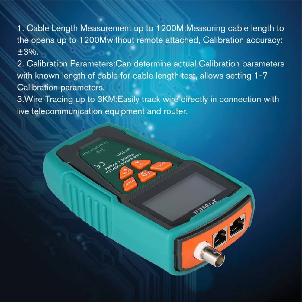 MT 7071 ЖК дисплей BNC провода локатор мониторинг сети кабельный тестер USB RJ45 RJ11/12