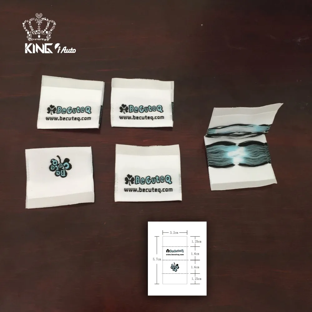 Тканые этикетки индивидуальный дизайн/атласная лента Размер в разрезе и