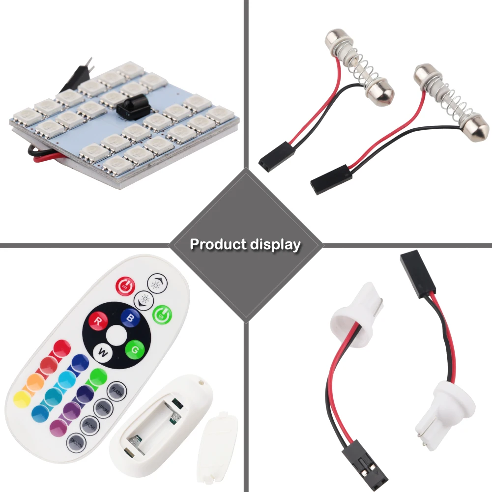 Светодиодная лампа для чтения T10 RGB 5050 12 15 24 36SMD 2 шт. купольсветильник панель с