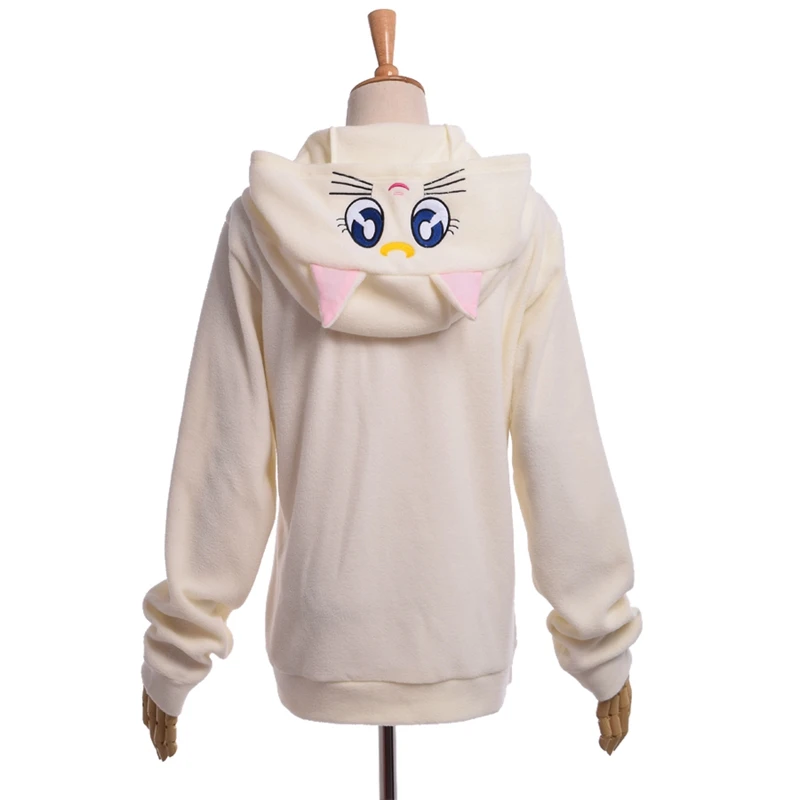 Женщины Sailor Moon косплей Симпатичный мультфильм Повседневная Luna Cat Pattern Уши