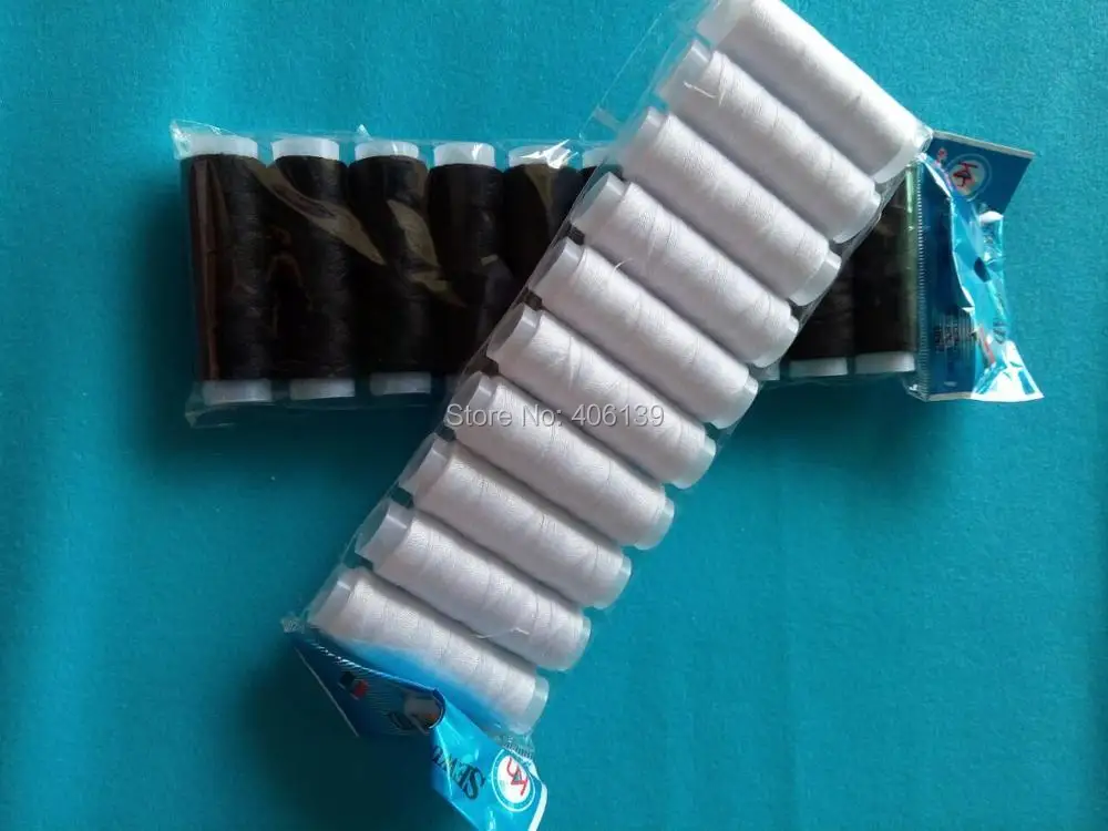 Бесплатная доставка Высококачественная полиэфирная швейная нить 20 шт. белый и 10