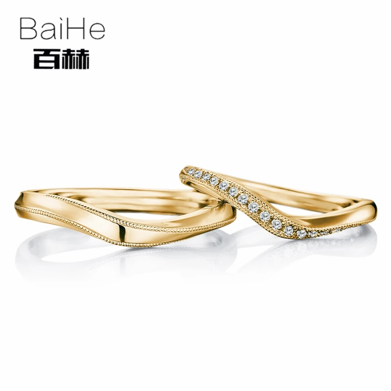 Женское кольцо BAIHE из 100% натурального золота 18 К 0 12 карат сертифицированное