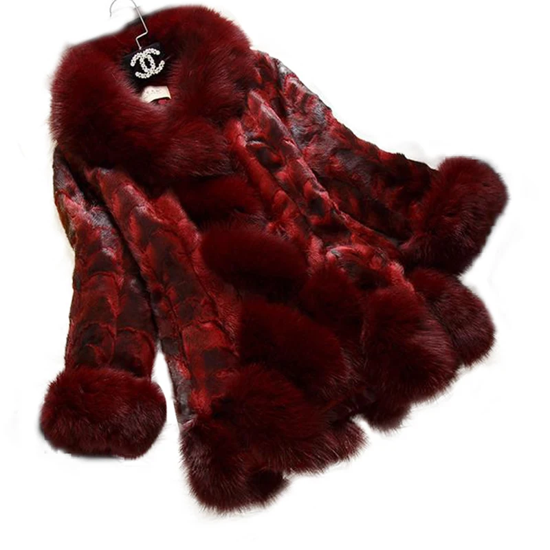 Jade гордость 2017 элегантные реального норки лиса меховой воротник Для женщин