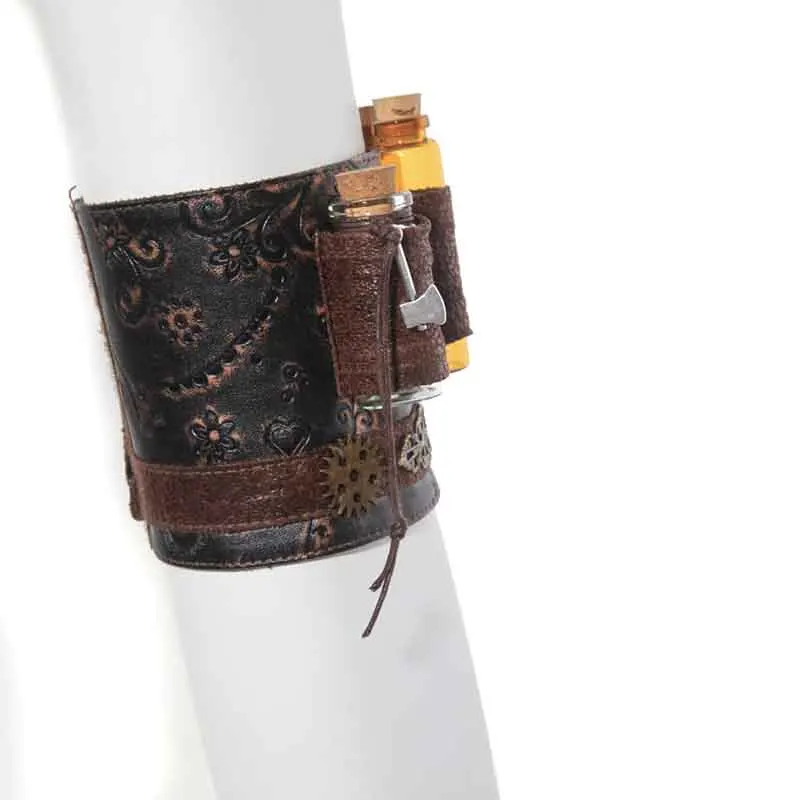 Corzzet Rtro коричневые нарукавники из искусственной кожи Бурлеск стимпанк