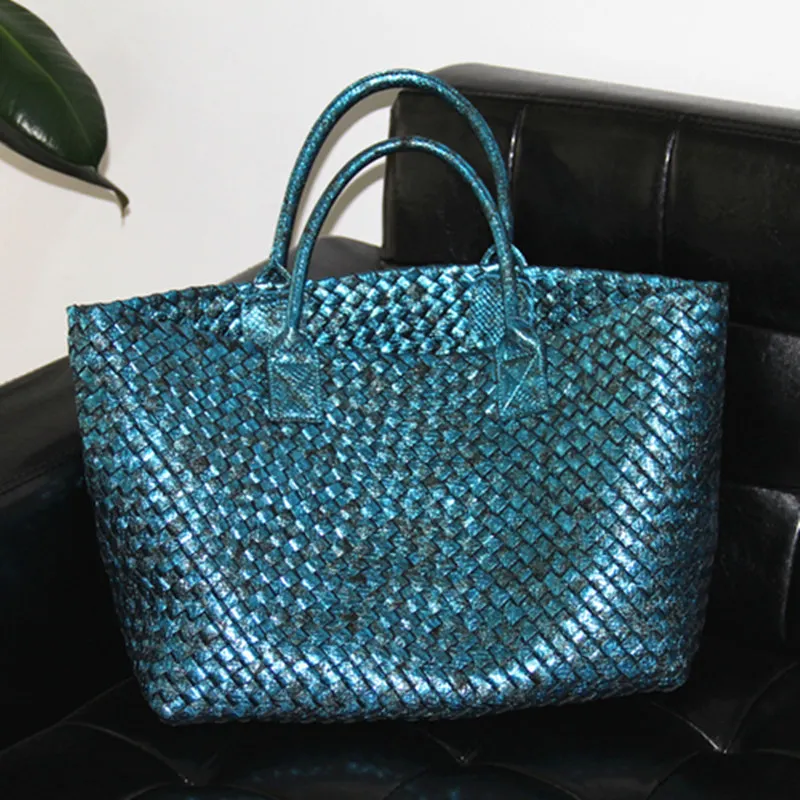 10 цветов брендовая блестящая плетеная Кожаная Сумка Хобо для вышивки крестиком