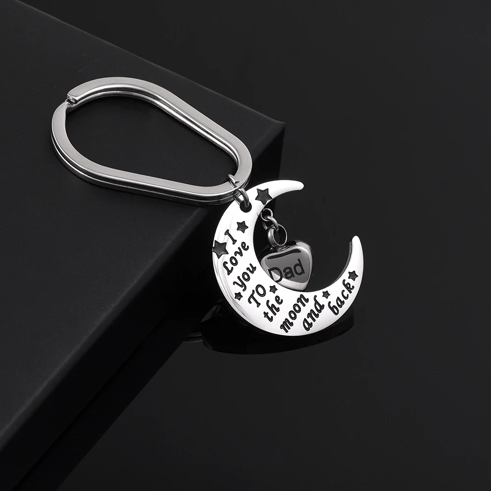 Цепочка для ключей IJK2052 из нержавеющей стали с надписью I Love You To The Moon And Back|moon key