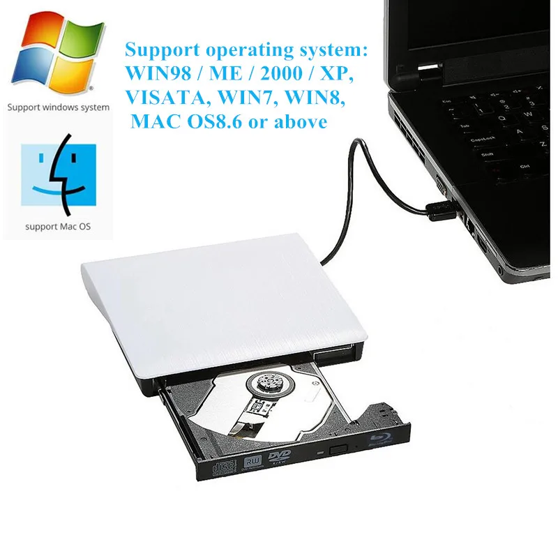 Blu-ray проигрыватель Внешний USB 3 0 DVD привод воспроизведение 3D фильмов 25 г 50 BD-ROM CD/DVD RW