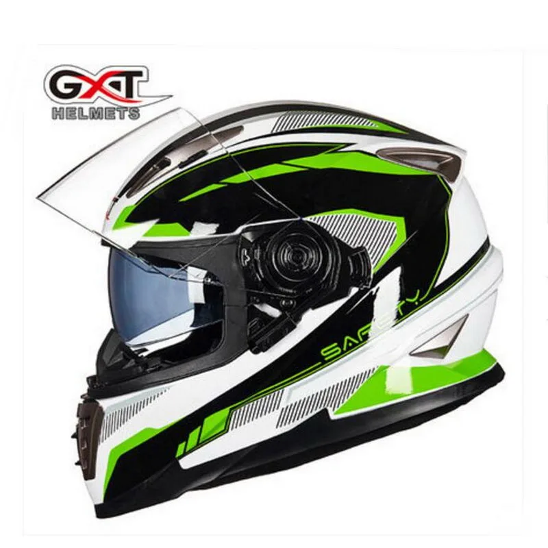 2017 зимняя новая рыцарская защита GXT двойная линза Полный мотоциклетный шлем