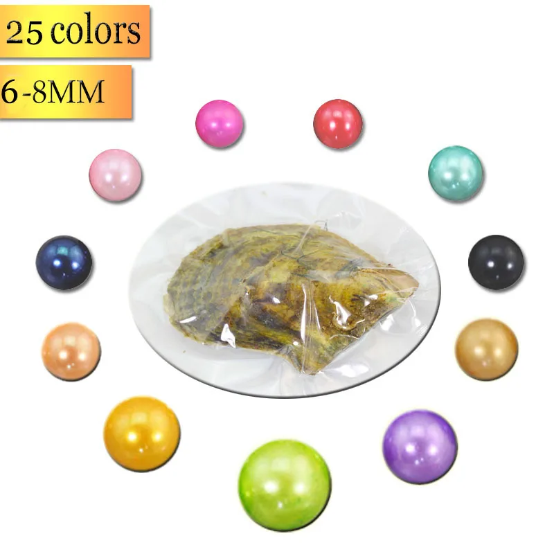 

2018 Seawater Natural Akoya Round Pearls Loose Bead Cultured Fresh Oyster Pearl Mussel Farm Supply 6-8mm Multicolor