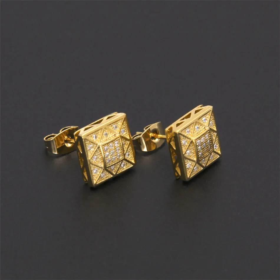 Серьги гвоздики UWIN с кристаллами ювелирные украшения для мужчин и женщин в стиле