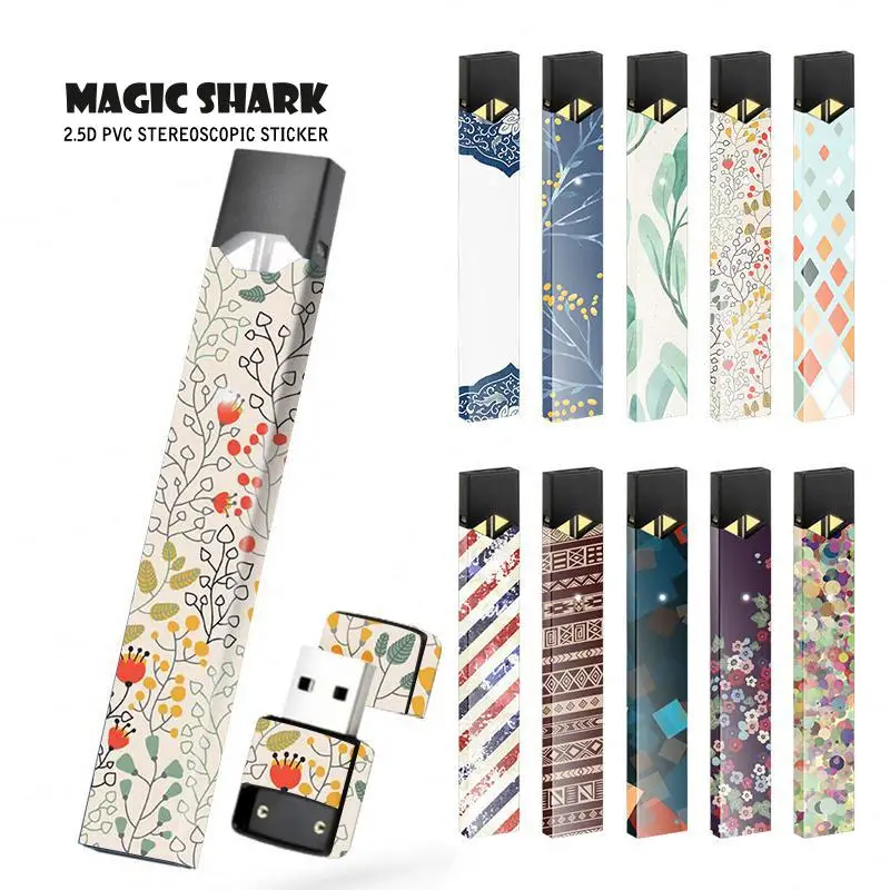Новинка от Magick Shark китайский этнический лист клейкая пленка кожаный чехол для Juul