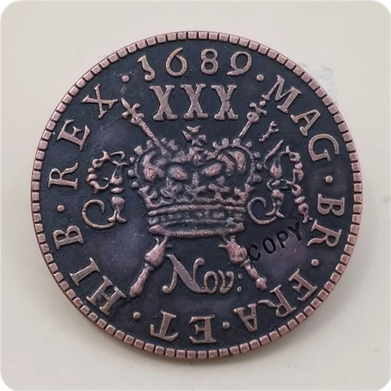 1689 Ирландия 30 Пенс Джеймс II (Gun Money Big Coinage) копия монеты бесплатная