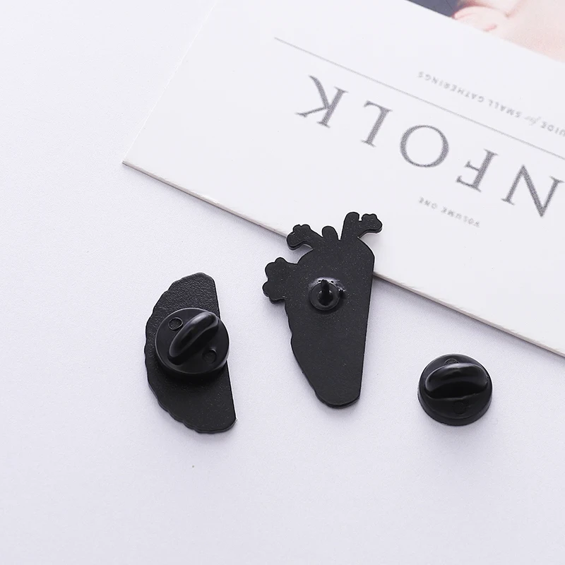 Анатомический набор мозгового сердца мозговое искусство темная брошь кнопка