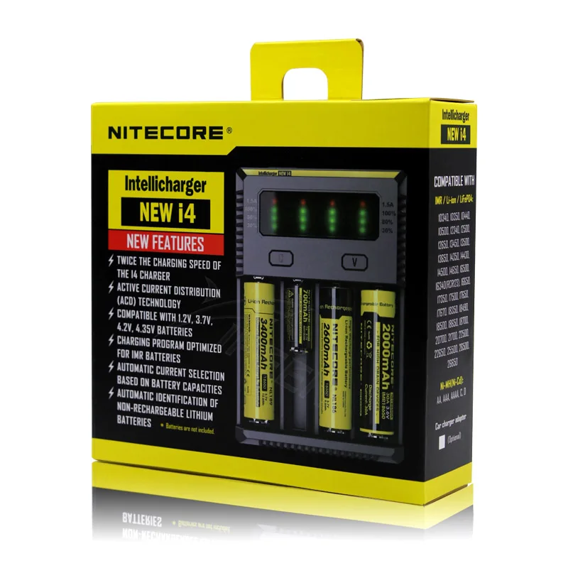 I4 Nitecore I4 Digi зарядное устройство lcd интеллектуальная схема Li-Ion 18650 14500 26650 10440 автомобильное зарядное устройство AA AAA - Цвет: I4
