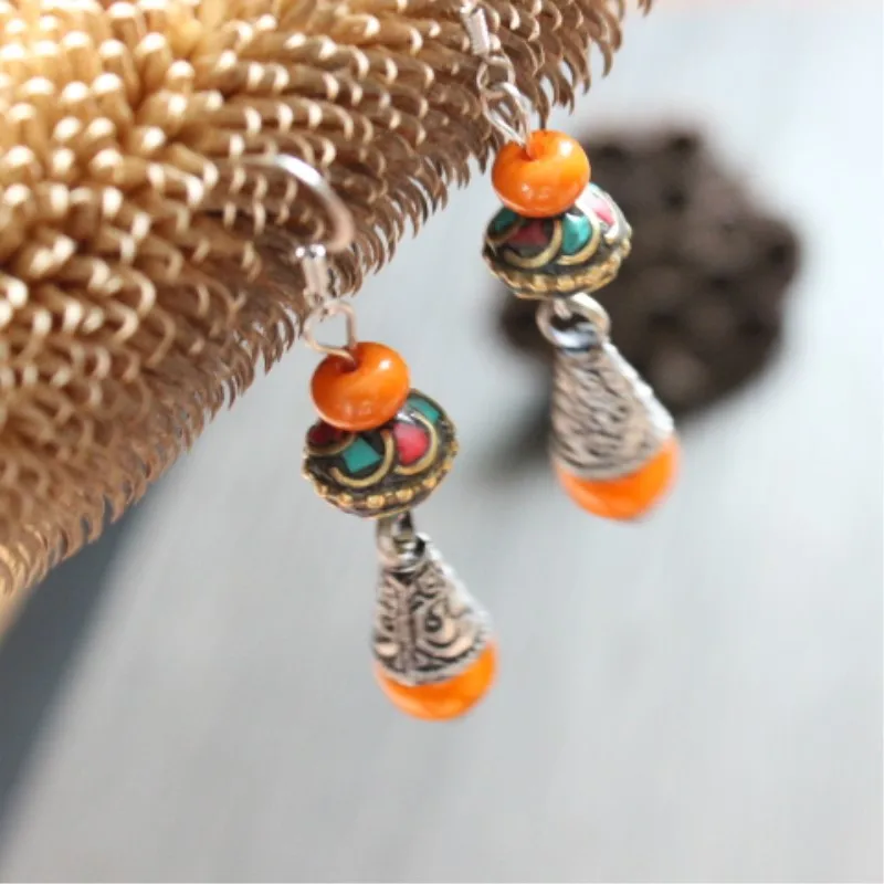 Оригинальные роскошные этнические серьги с имитацией под античную