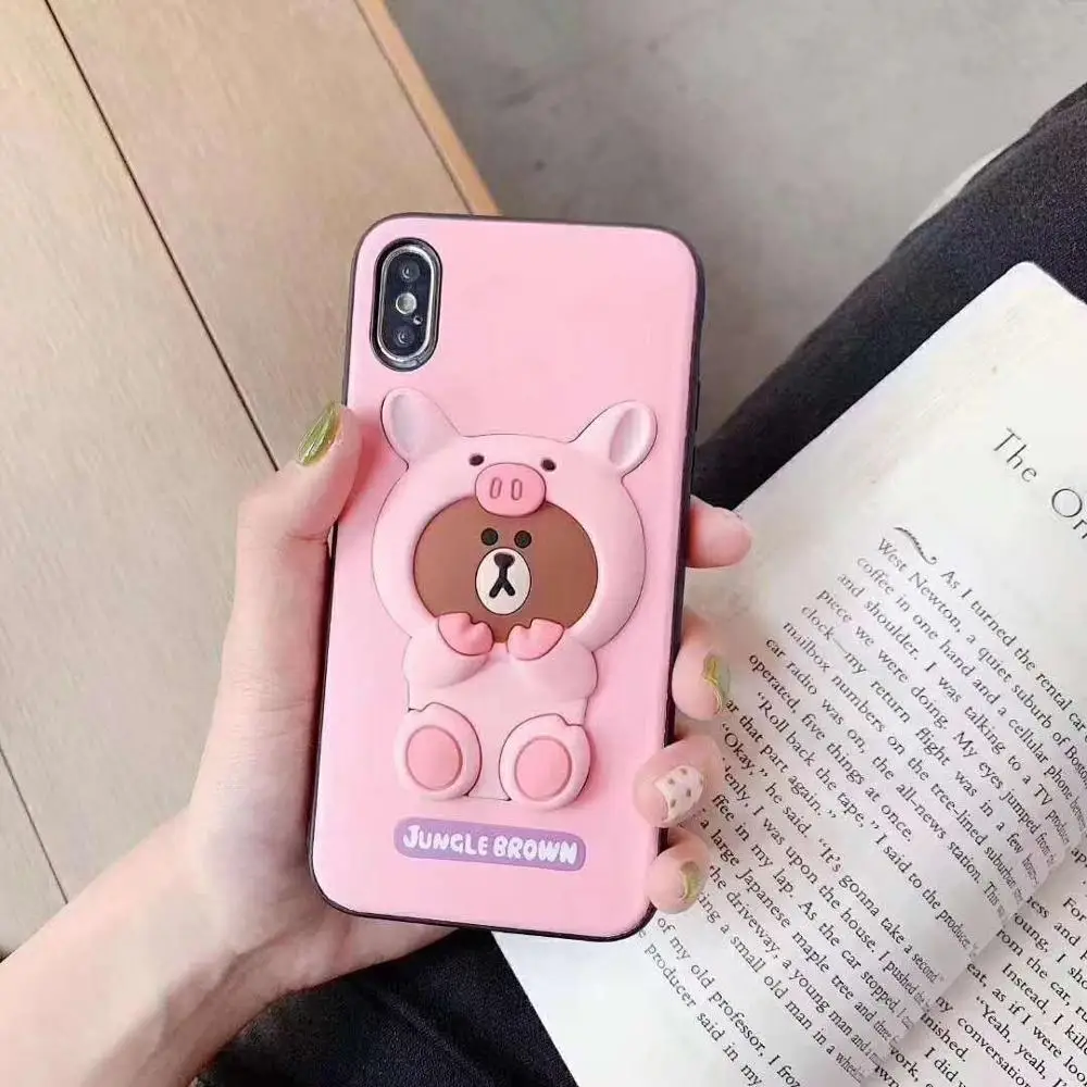 HOKEJ милые животные шаблон 3D дизайнерский чехол из ТПУ для iphone 6 6 S 7 8 плюс, для iphone X XS XR XsMax мультфильм матовый телефон случае - Цвет: Синий