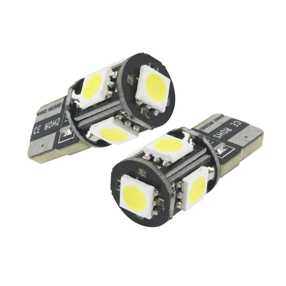 ANGRONG 10x5 SMD 5050 W5W 501 T10 Canbus безошибочный ксеноновый Белый боковой свет лампа для