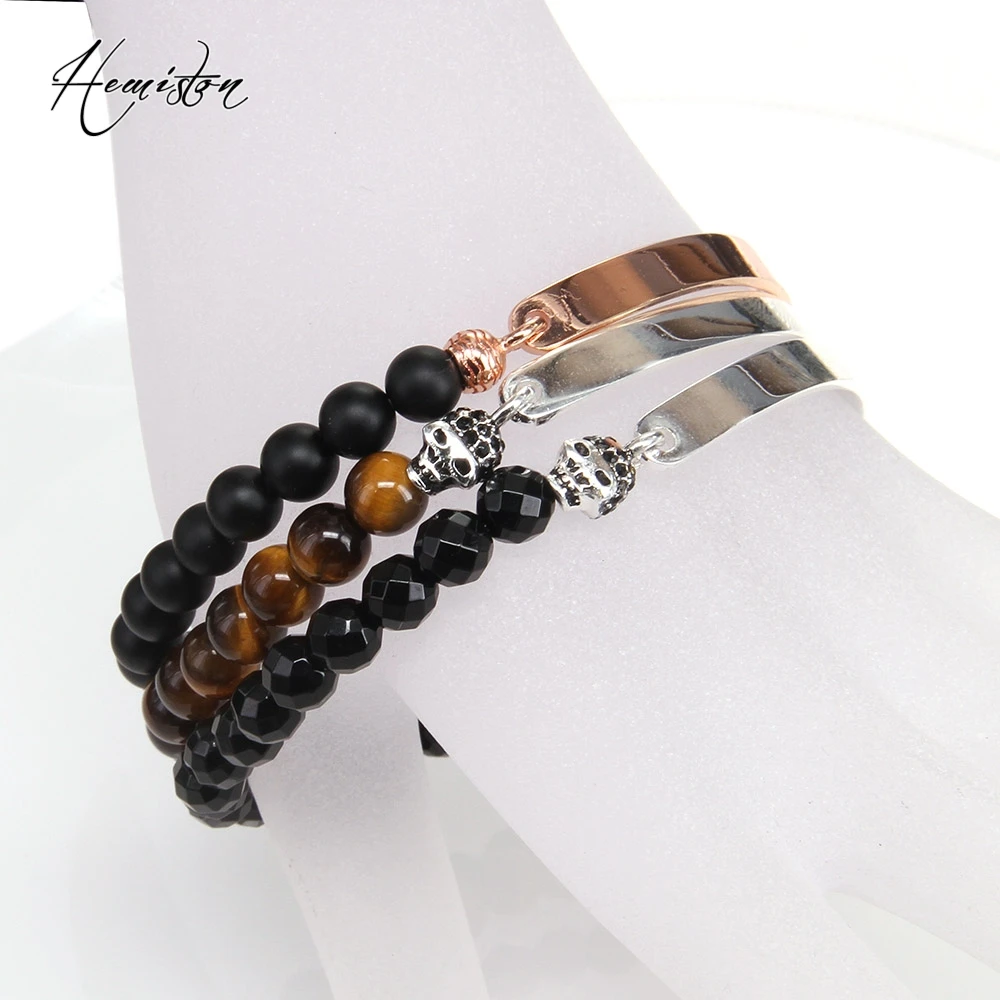 

Thomas 6mm AAA Tiger's Eye Bead with Skull Bridge Bracelet, Stamp Rebel Heart Jewelry For Women and Men TS 527