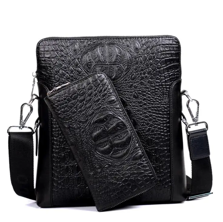 

SAN VITALE Best selling designer men's hand bags New crocodile pattern men's bag shoulder bag business bags