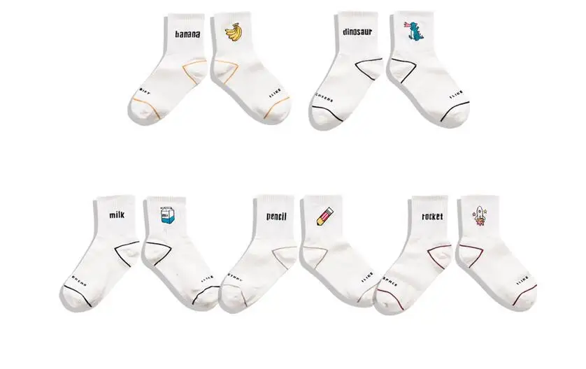 Лидер продаж женские носки карандаш динозавр банан молоко ракета мультфильм